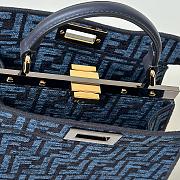 Fendi Peekaboo ISeeU Small Blue FF Bag - 27×11×20cm - 5