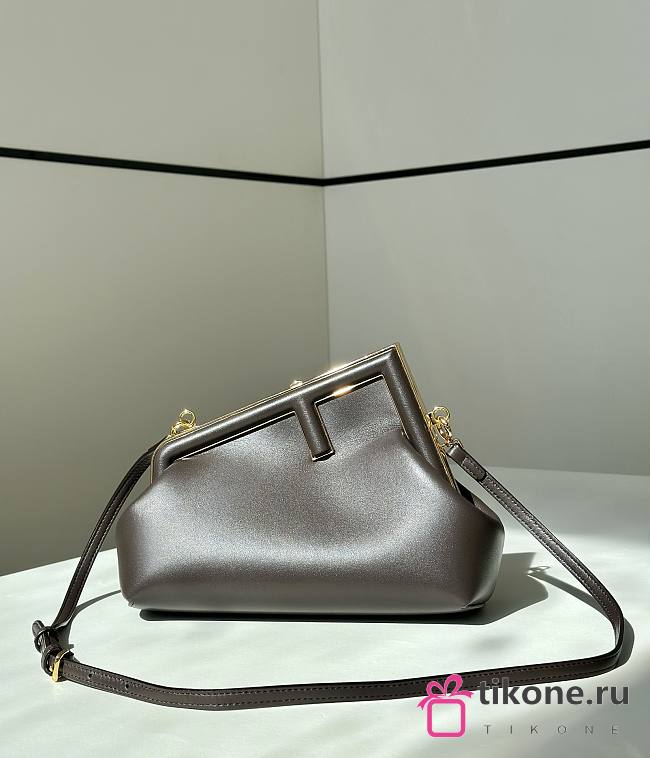 Fendi First Small Chocolate Leather - 26x18x9.5cm - 1