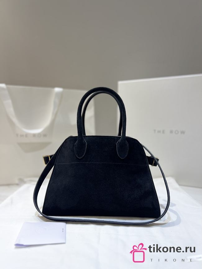 The Row Soft Margaux 10 Bag in Calfskin Suede Black - 25.5x18x19cm - 1