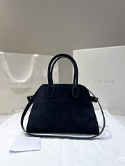 The Row Soft Margaux 10 Bag in Calfskin Suede Black - 25.5x18x19cm - 1