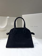 The Row Soft Margaux 10 Bag in Calfskin Suede Black - 25.5x18x19cm - 3