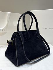 The Row Soft Margaux 10 Bag in Calfskin Suede Black - 25.5x18x19cm - 4