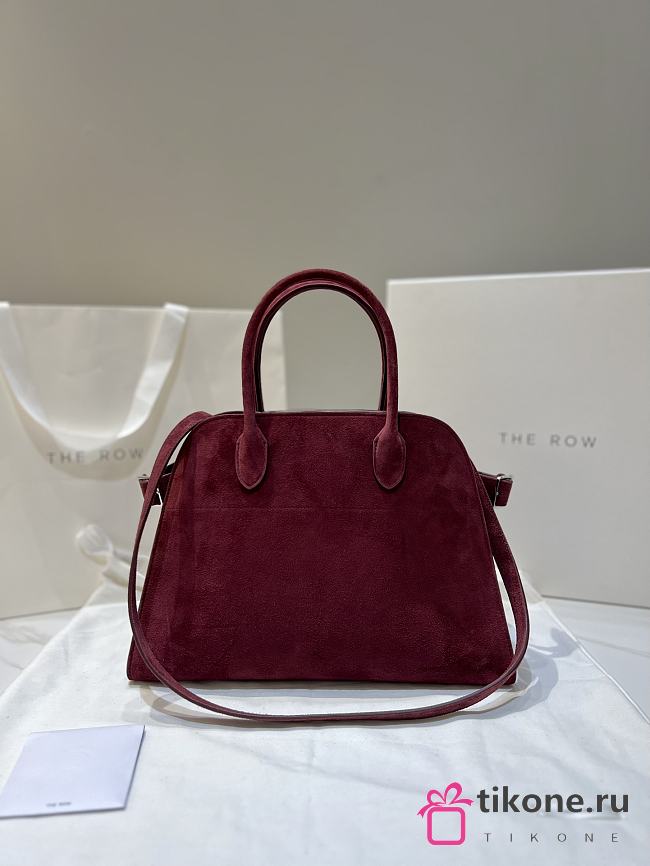 The Row Soft Margaux 12 Bag in Suede Burgundy - 32x25x15cm - 1