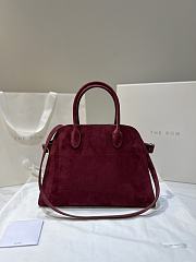 The Row Soft Margaux 12 Bag in Suede Burgundy - 32x25x15cm - 1