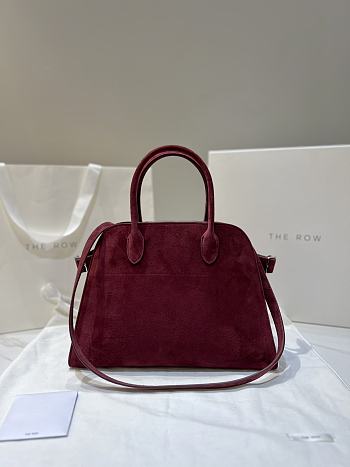 The Row Soft Margaux 12 Bag in Suede Burgundy - 32x25x15cm