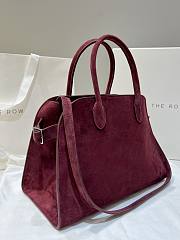 The Row Soft Margaux 12 Bag in Suede Burgundy - 32x25x15cm - 2