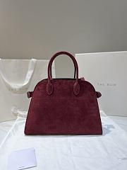 The Row Soft Margaux 12 Bag in Suede Burgundy - 32x25x15cm - 5