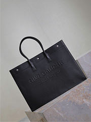 YSL Rive Gauche Large Tote Bag In Smooth Leather Black - 48x36x16cm - 4