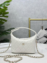 Chanel Hobo Caviar Leather White - 21.5x19x6cm - 1