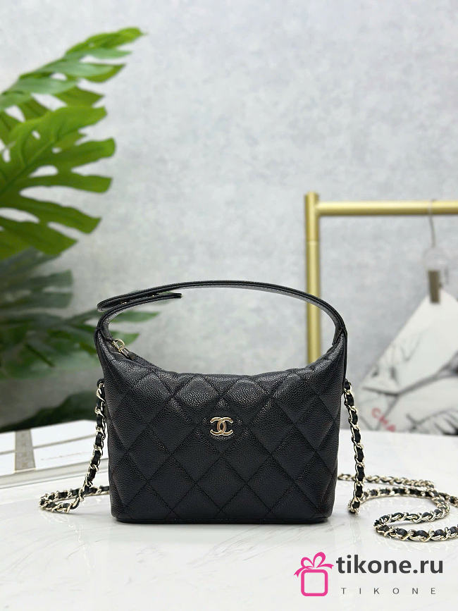 Chanel Hobo Caviar Leather Black - 21.5x19x6cm - 1