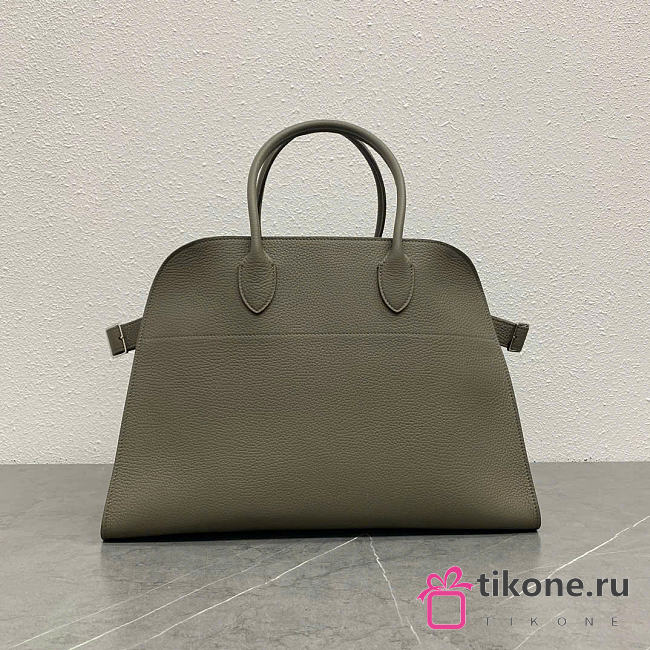 The Row Soft Margaux 15 Bag in Grained Calfskin Leather Elephant Gray - 38x24x27cm - 1