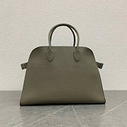 The Row Soft Margaux 15 Bag in Grained Calfskin Leather Elephant Gray - 38x24x27cm - 1