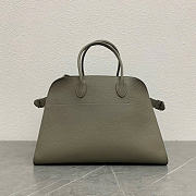 The Row Soft Margaux 15 Bag in Grained Calfskin Leather Elephant Gray - 38x24x27cm - 2