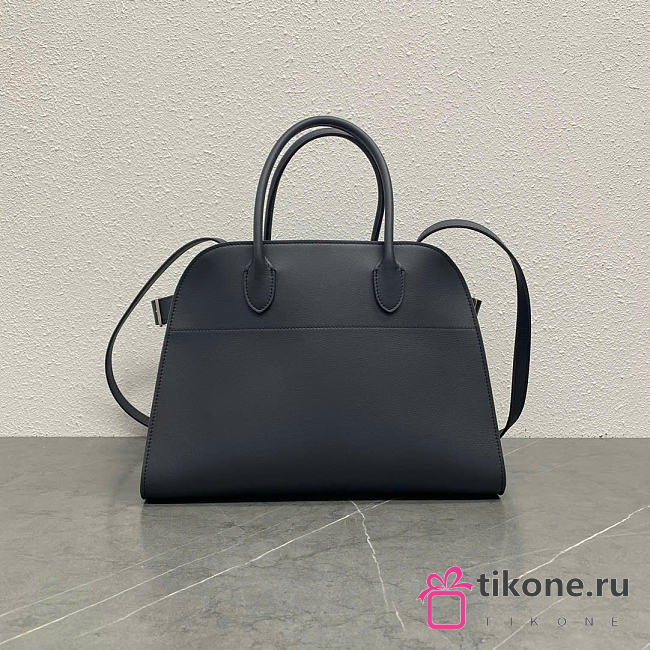 The Row Soft Margaux 12 Bag in Calfskin Leather Dark Blue - 30.5x23x19cm - 1