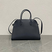 The Row Soft Margaux 12 Bag in Calfskin Leather Dark Blue - 30.5x23x19cm - 1