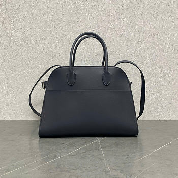 The Row Soft Margaux 12 Bag in Calfskin Leather Dark Blue - 30.5x23x19cm