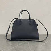 The Row Soft Margaux 12 Bag in Calfskin Leather Dark Blue - 30.5x23x19cm - 2