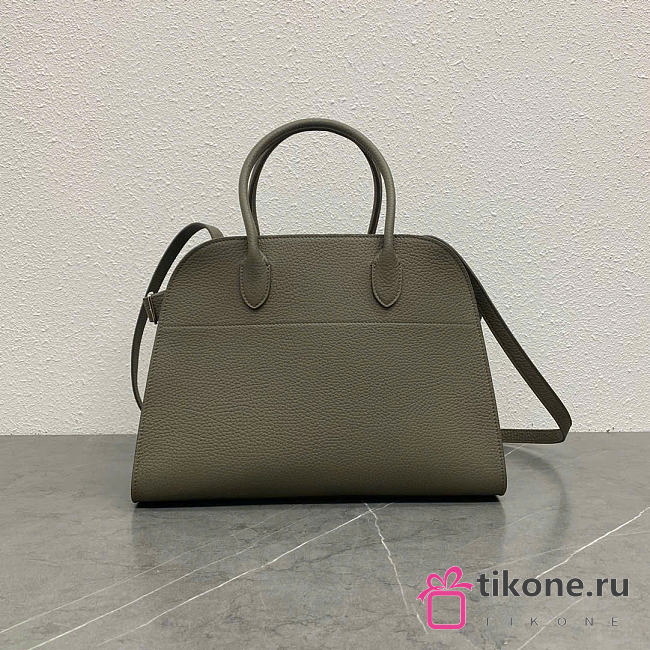 The Row Soft Margaux 12 Bag in Grained Elephant Gray - 32x23x18cm - 1