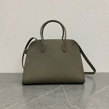 The Row Soft Margaux 12 Bag in Grained Elephant Gray - 32x23x18cm