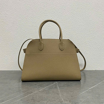 The Row Soft Margaux 12 Bag in Grained Milk Tea - 32x23x18cm