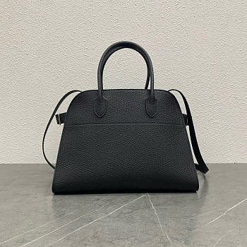 The Row Soft Margaux 12 Bag in Grained Black - 32x23x18cm