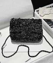 Chanel Sequins & Ruthenium Black & Silver Small Flap Bag 20cm - 1