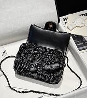 Chanel Sequins & Ruthenium Black & Silver Small Flap Bag 20cm - 5