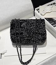 Chanel Sequins & Ruthenium Black & Silver Small Flap Bag 20cm - 4