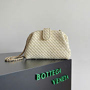 Bottega Veneta Small Lauren 1980 Chalk Leather Clutch Bag - 27x15x7.5cm - 1