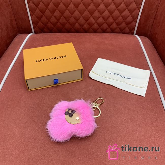 LV Vivienne Fur Key Holder Pink - 1