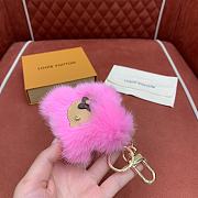 LV Vivienne Fur Key Holder Pink - 5