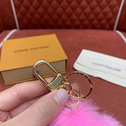 LV Vivienne Fur Key Holder Pink - 4