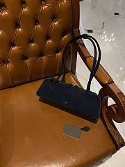 Alaia Le Teckel Medium Bag In Suede Goatskin Dark Blue - 33x11x10cm - 1