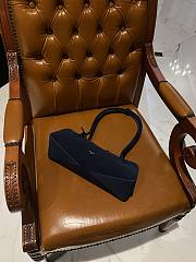 Alaia Le Teckel Medium Bag In Suede Goatskin Dark Blue - 33x11x10cm - 6