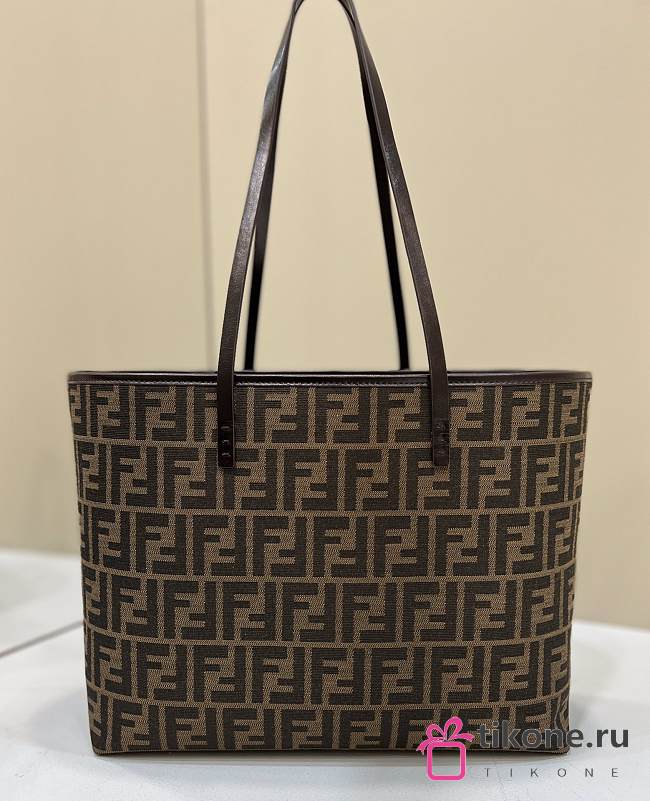 Fendi Zucca Canvas Tote Bag Brown FF - 34×13×27cm - 1