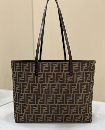 Fendi Zucca Canvas Tote Bag Brown FF - 34×13×27cm