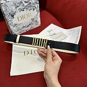 Dior D-Fence Reversible Belt Black and Latte Smooth Calfskin 30mm - 2