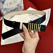 Dior D-Fence Reversible Belt Black and Latte Smooth Calfskin 30mm - 5