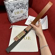 Dior D-Fence Reversible Belt Golden Saddle and Black Smooth Calfskin 30mm - 2