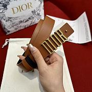 Dior D-Fence Reversible Belt Golden Saddle and Black Smooth Calfskin 30mm - 1