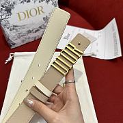 Dior D-Fence Reversible Belt Beige and Latte Smooth Calfskin 30mm - 6