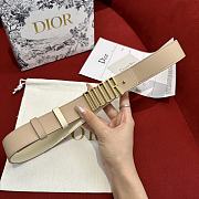 Dior D-Fence Reversible Belt Beige and Latte Smooth Calfskin 30mm - 5