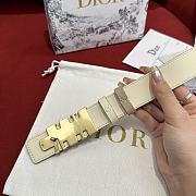 Dior D-Fence Reversible Belt Beige and Latte Smooth Calfskin 30mm - 3