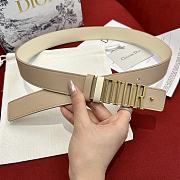 Dior D-Fence Reversible Belt Beige and Latte Smooth Calfskin 30mm - 2