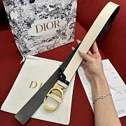 Dior 30 Montaigne Reversible Belt Latte and Black Smooth Calfskin 35mm - 4