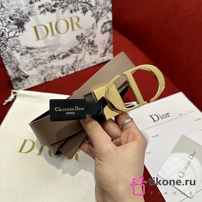 Dior 30 Montaigne Reversible Belt Beige and Black Smooth Calfskin 35mm - 1