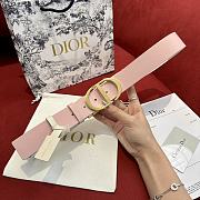 Dior 30 Montaigne Reversible Belt Pink and Latte Smooth Calfskin 35mm - 2