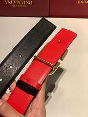 VLTN Reversible Vlogo Signature Belt In Black/ Red Glossy Calfskin 30mm - 3