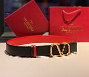 VLTN Reversible Vlogo Signature Belt In Black/ Red Glossy Calfskin 40mm - 6