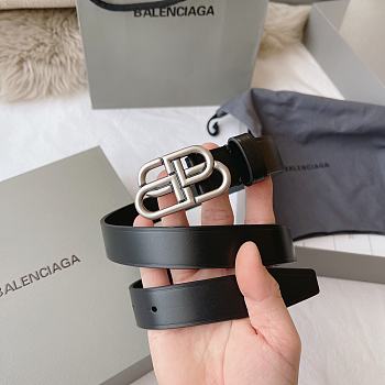 Balenciaga BB Thin Belt In Black 25mm